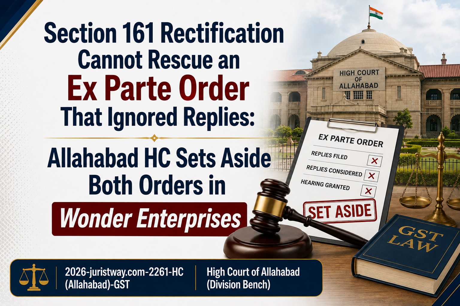 Section 161 Rectification Cannot Rescue an Ex Parte Order That Ignored Replies: Allahabad HC Sets Aside Both Orders in Wonder Enterprises