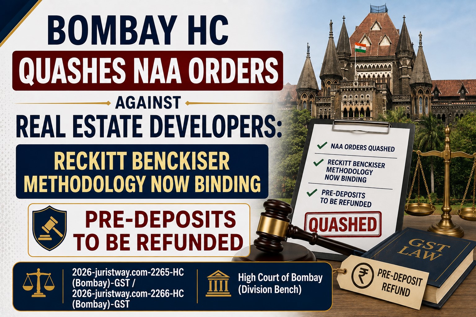Bombay HC Quashes NAA Orders Against Real Estate Developers: Reckitt Benckiser Methodology Now Binding, Pre-Deposits to Be Refunded