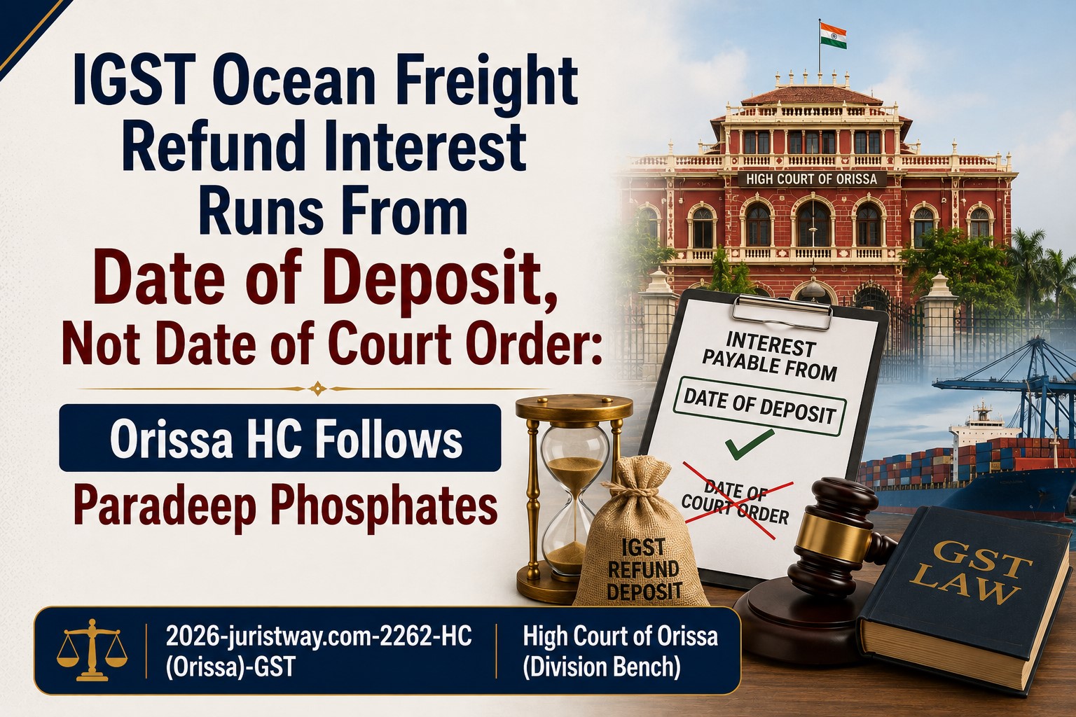 IGST Ocean Freight Refund Interest Runs From Date of Deposit, Not Date of Court Order: Orissa HC Follows Paradeep Phosphates