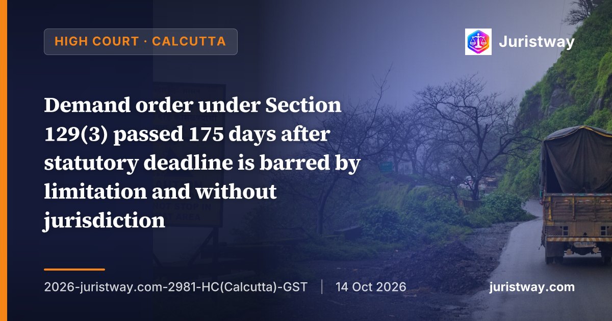 Demand order under Section 129(3) passed 175 days after statutory deadline is barred by limitation and without jurisdiction; vehicles ordered released: Calcutta High Court